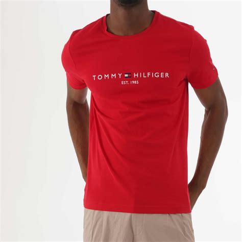 tommy hilfiger red t shirt|tommy hilfiger t shirts men's.